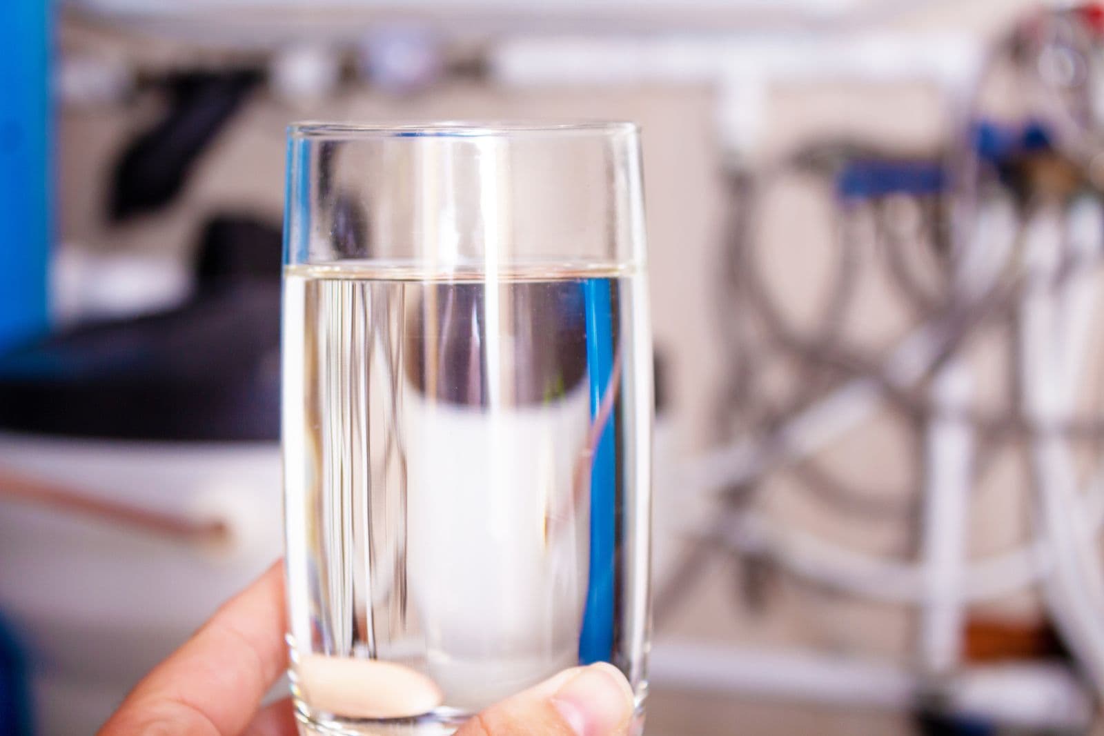water in glass cup